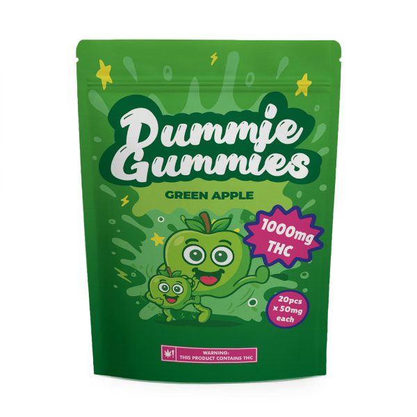 Dummie Gummies – Green Apple 1000mg THC Gummies