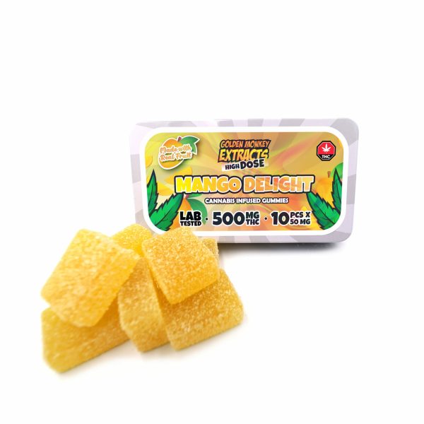 Golden Monkey Extracts – High Dose 500mg THC Gummy – Mango Delight