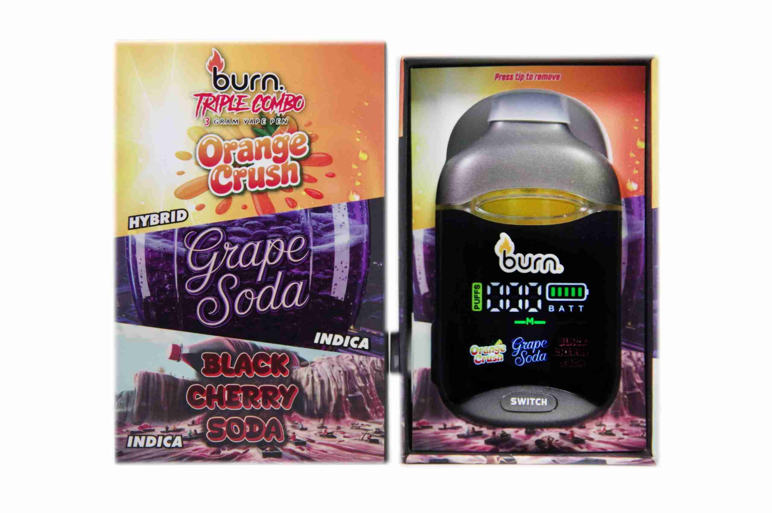 Burn Triple Combo – Disposable Vape – 3 Gram